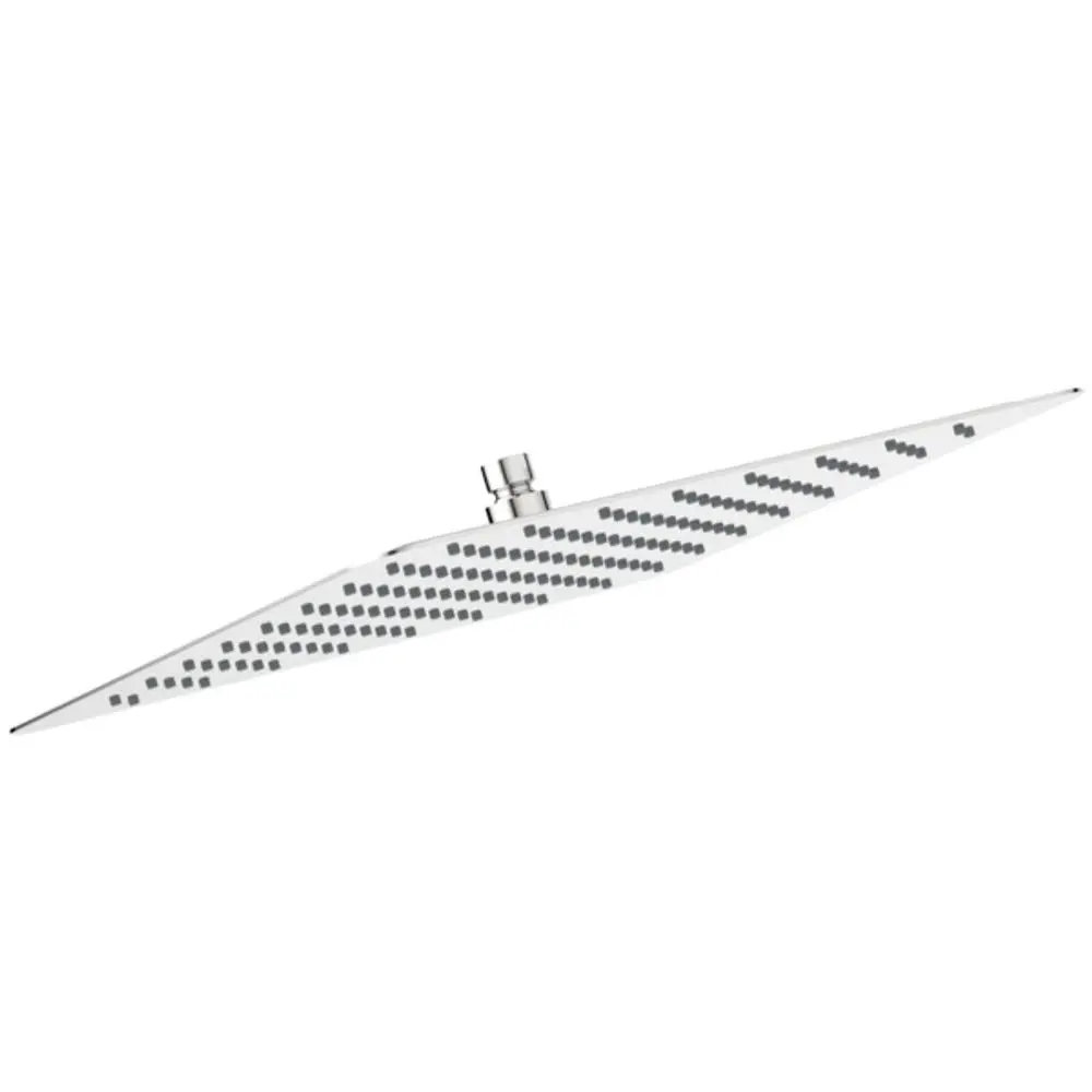 Edelstahl-Duschkopf mit flacher, rechteckiger Form und einer strukturierten Oberfläche, hergestellt von Ideal Standard.
